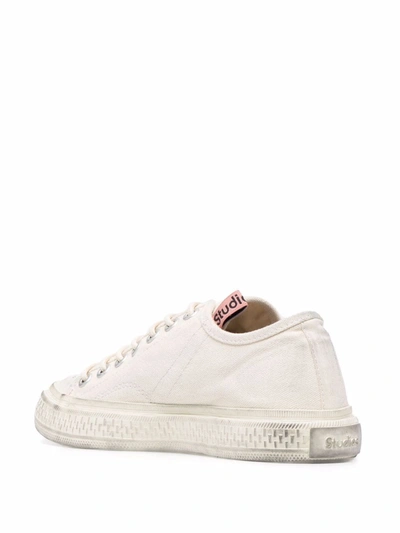 Acne Studios Off-white Canvas Low-top Sneakers In Nude
