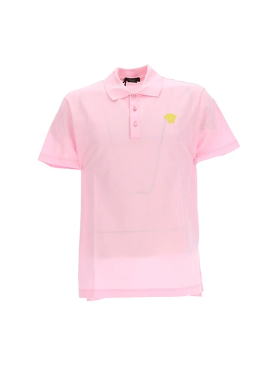 Versace Medusa Polo Shirt, Male, Pink, S In Pink