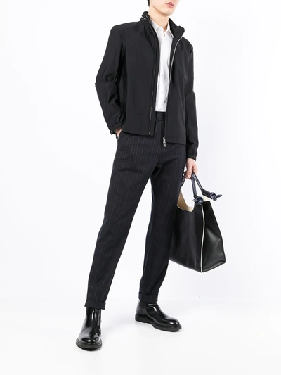 Emporio Armani Fitted Lightweight Nylon Jacket In Schwarz