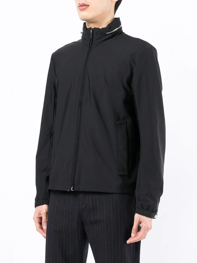 Emporio Armani Fitted Lightweight Nylon Jacket In Schwarz