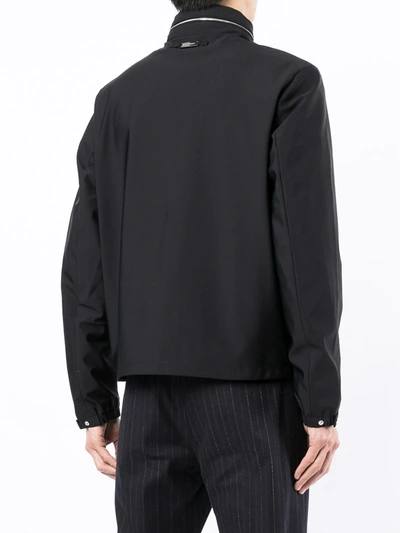 Emporio Armani Fitted Lightweight Nylon Jacket In Schwarz