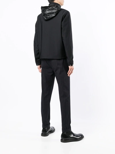 Emporio Armani Fitted Lightweight Nylon Jacket In Schwarz
