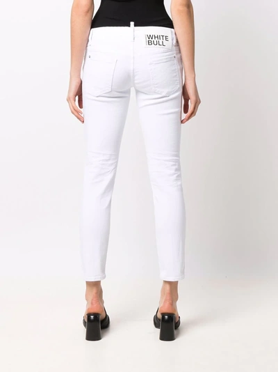 Shop Dsquared2 Low-rise Skinny Jeans In Weiss