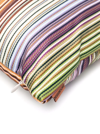 Shop Missoni Striped Rectangular Cushion In Grün