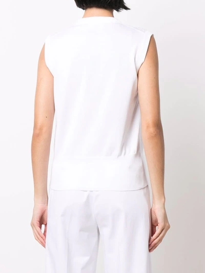 Dolce & Gabbana Floral Embroidered Cutout Sleeveless Top In Weiss