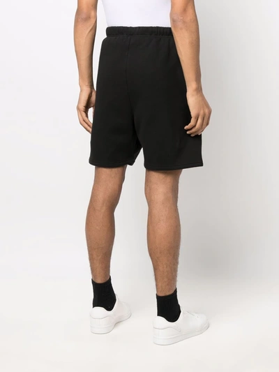 Essentials Logo-print Drawstring Track Shorts In Schwarz