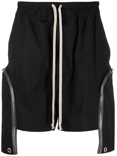 Shop Rick Owens Asymmetric-pocket Shorts In Schwarz