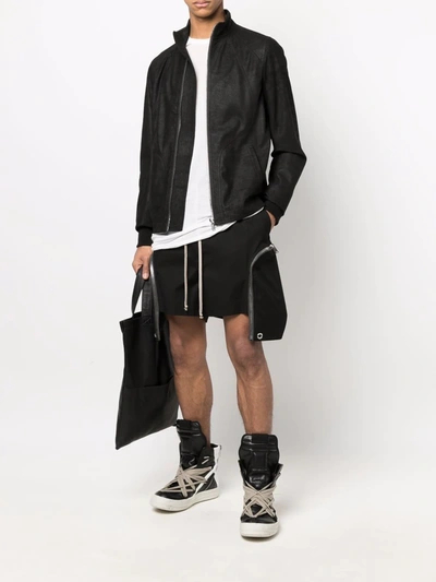 Shop Rick Owens Asymmetric-pocket Shorts In Schwarz