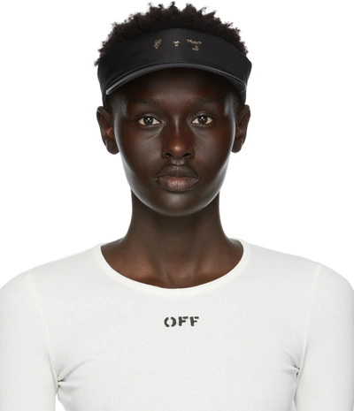 Shop Off-white Black Nylon Logo Visor In Black No Color