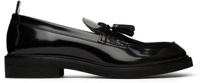 Shop Thom Browne Black Patent Tassel Loafers In Black 001