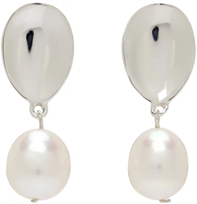 Shop Sophie Buhai Silver Everyday Pearl Drop Earrings In White / Sterling Sil