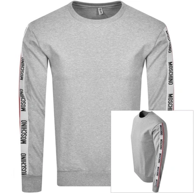 Shop Moschino Tape Logo Sweatshirt Grey