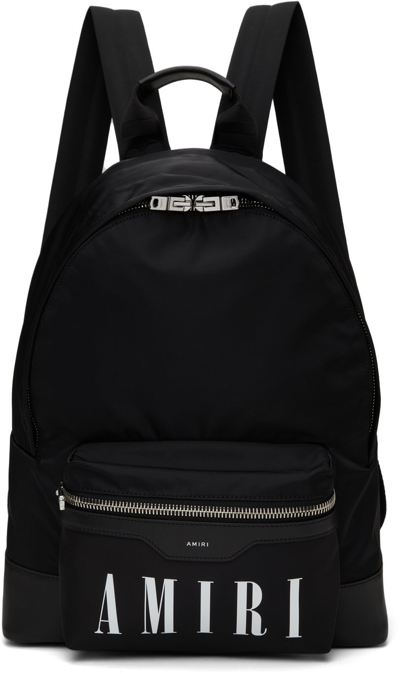 Shop Amiri Black Nylon Classic Logo Backpack