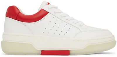 Shop Amiri White & Red Stadium Low Sneakers In White / Red
