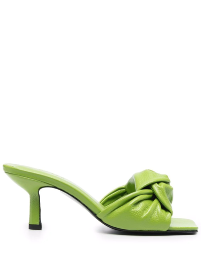 Shop By Far Lana Leather Sandals In Green