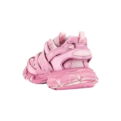 巴黎世家 BALENCIAGA 奢侈品 女士Track系列粉色混合材质经典休闲系带运动老爹鞋 542436 W3CN2 5000 37码
