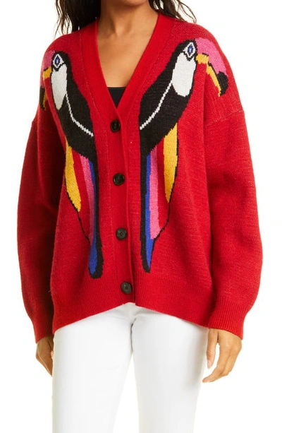 Farm Rio Oversized Toucan Cardigan In Red Multi | ModeSens