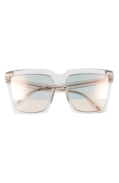 Shop Tom Ford Sabrina 58mm Square Sunglasses In Grey/ Violet