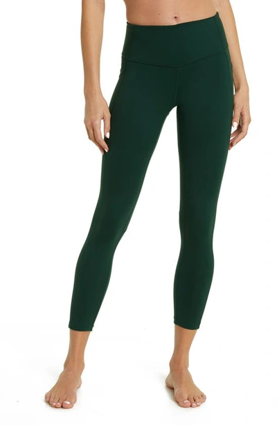 Zella Live In High Waist Pocket 7/8 Leggings In Green Park