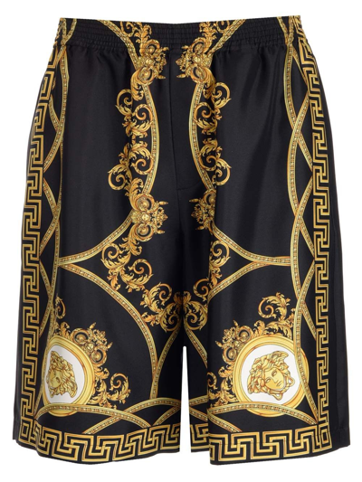 Shop Versace Men's Black Silk Pants