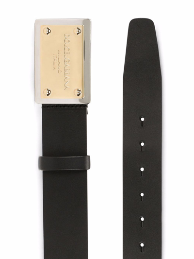 Shop Dolce E Gabbana Men's Black Leather Belt