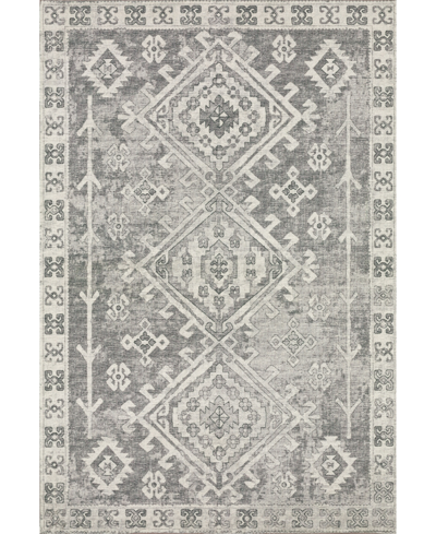 D Style Brisbane Washable Br2 8' X 10' Area Rug In Silver-tone