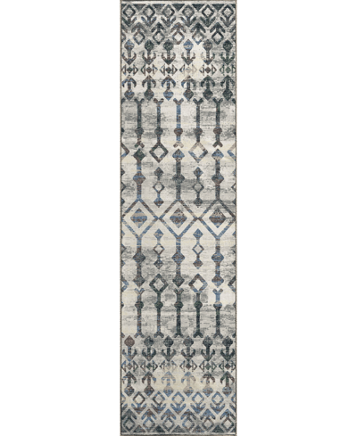 D Style Brisbane Br8 2'3" X 7'6" Runner Area Rug In Silver-tone