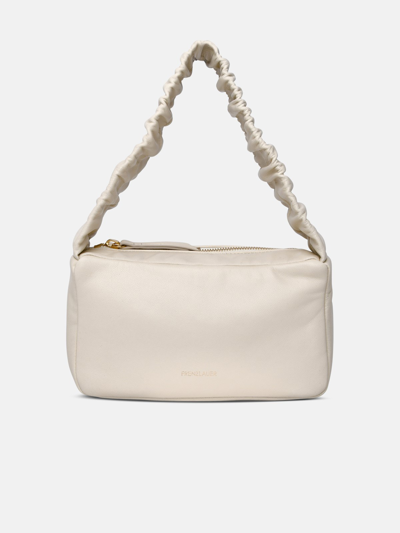 Shop Frenzlauer Ivory Leather Flyer Crispy Bag In White