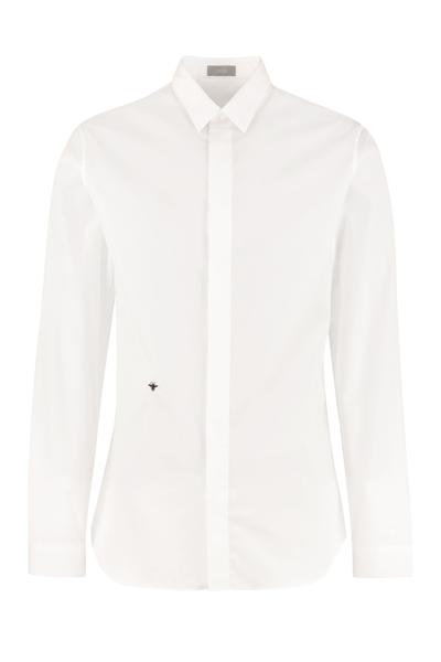 Shop Dior Homme Bee Embroidered Shirt In White