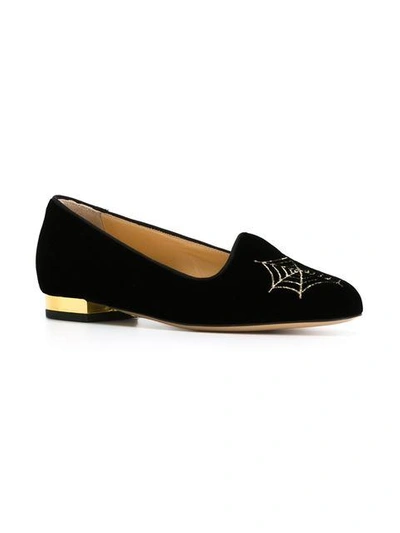 Shop Charlotte Olympia 'charlotte's Web' Slippers In Black