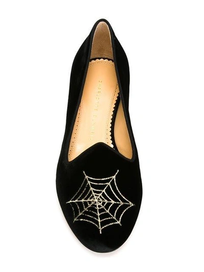 Shop Charlotte Olympia 'charlotte's Web' Slippers In Black