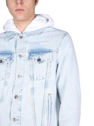Shop Off-white Jacket With Logo Print In Blue