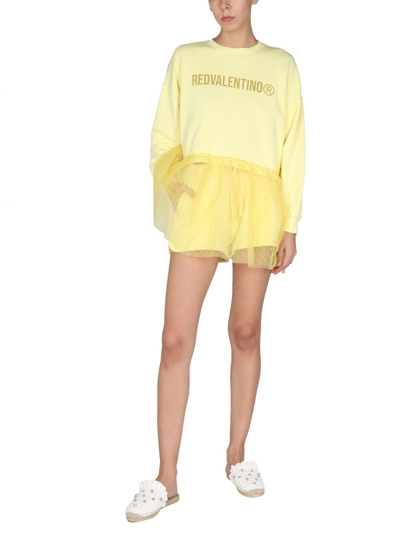 Shop Red Valentino Sweat Shorts In Yellow
