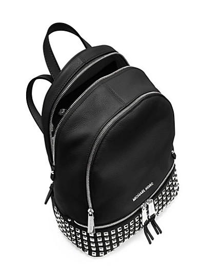 Shop Michael Michael Kors Small Studded Leather Backpack In Black