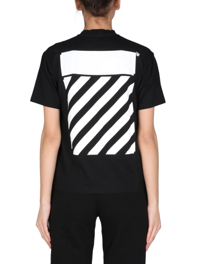 Shop Off-white "arrow" T-shirt With Rubber Logo In Black