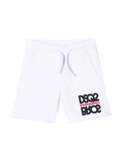Shop Dsquared2 Kids Logo Print Shorts In White