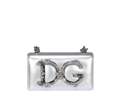 Shop Dolce & Gabbana Dg Girls Phone Bag In Silver