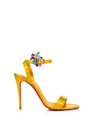 Shop Christian Louboutin Goldie Joli Sandals In Yellow/yellow