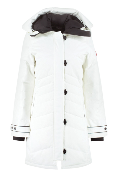 Shop Canada Goose Lorette Hooded Parka In White