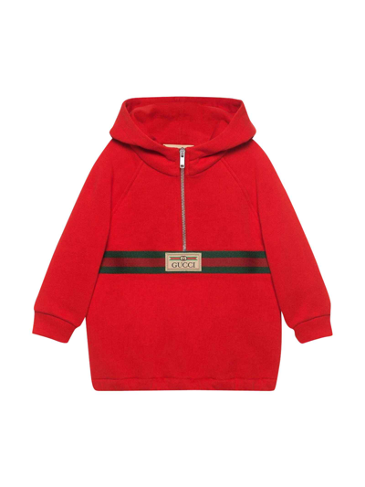 Shop Gucci Red Sweatshirt With Hood In Rosso