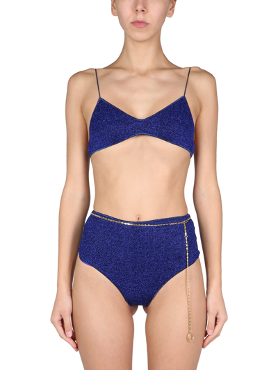 Shop Oseree Lumière Bikini In Blu