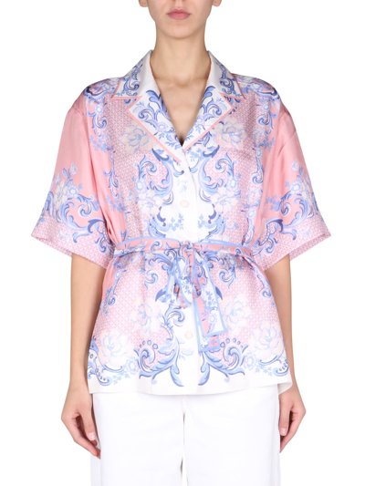 Shop Zimmermann Silk Shirt In Rosa