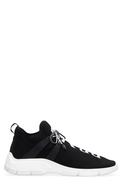 Shop Prada Knit Low-top Sneakers In Black