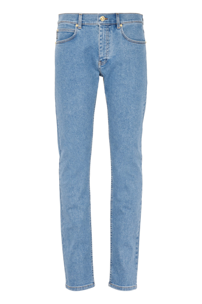 Shop Versace 5-pocket Jeans In Denim