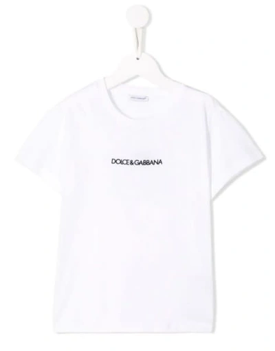 Shop Dolce & Gabbana Loged T-shirt In Bianco Ottico