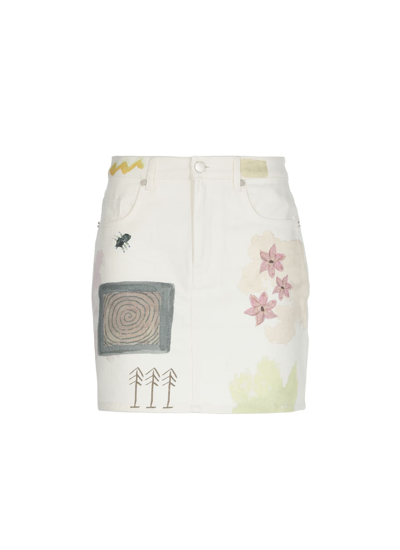 Shop Mcq By Alexander Mcqueen Grow Up: Twill Mini Skirt In Oat