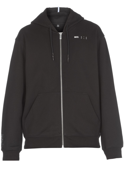 Shop Mcq By Alexander Mcqueen Icon Zero: Cotton Sweatshirt In Darkest Black