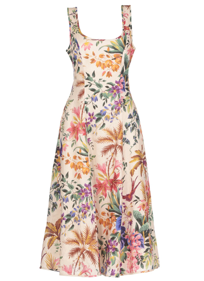 Shop Zimmermann Tropicana Dress In Cream Floral