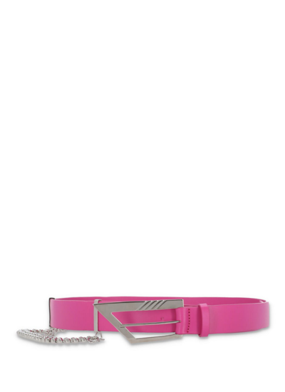 Shop Attico Leather Belt In Fuchsia