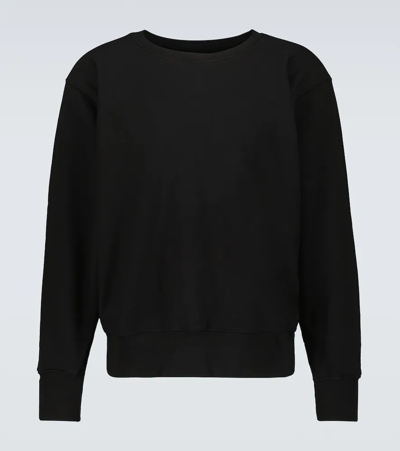 Shop Les Tien Cotton Fleece Sweatshirt In Jet Black